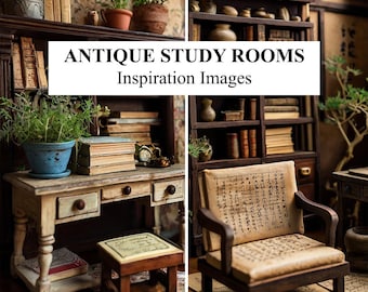 Dollhouse Miniature Antique Study Room 57 Images Idea Book PDF - DIGITAL DOWNLOAD