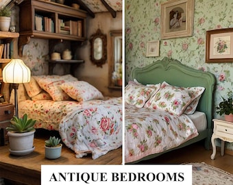 Miniature Dollhouse Antique Bedrooms 72 Images Idea Book PDF - DIGITAL DOWNLOAD