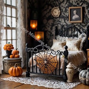 Dollhouse Miniatures Wallpaper Halloween Mural 1:12 Scale - 5 Images - Printable DIGITAL DOWNLOAD