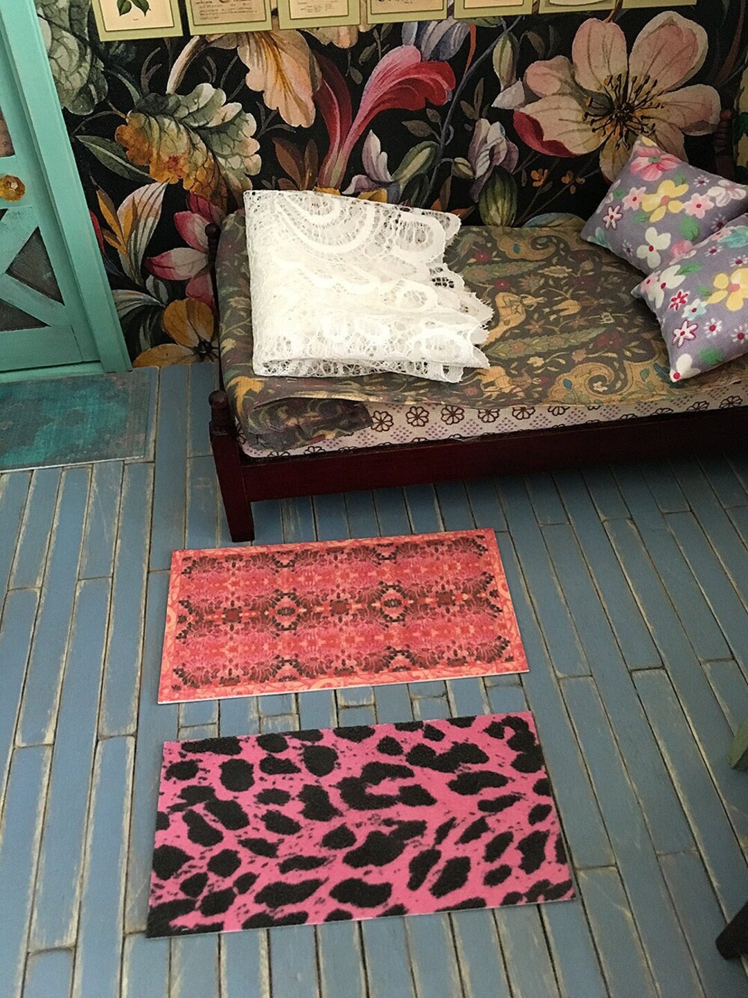 Dollhouse Half Scale Modern Miniature 1:24 Scale Rugs on Paper Set of 2 ...