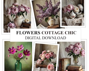 Poppenhuis miniatuur decor prints cottage chique bloemen 32 prints DIGITALE DOWNLOAD afdrukbaar