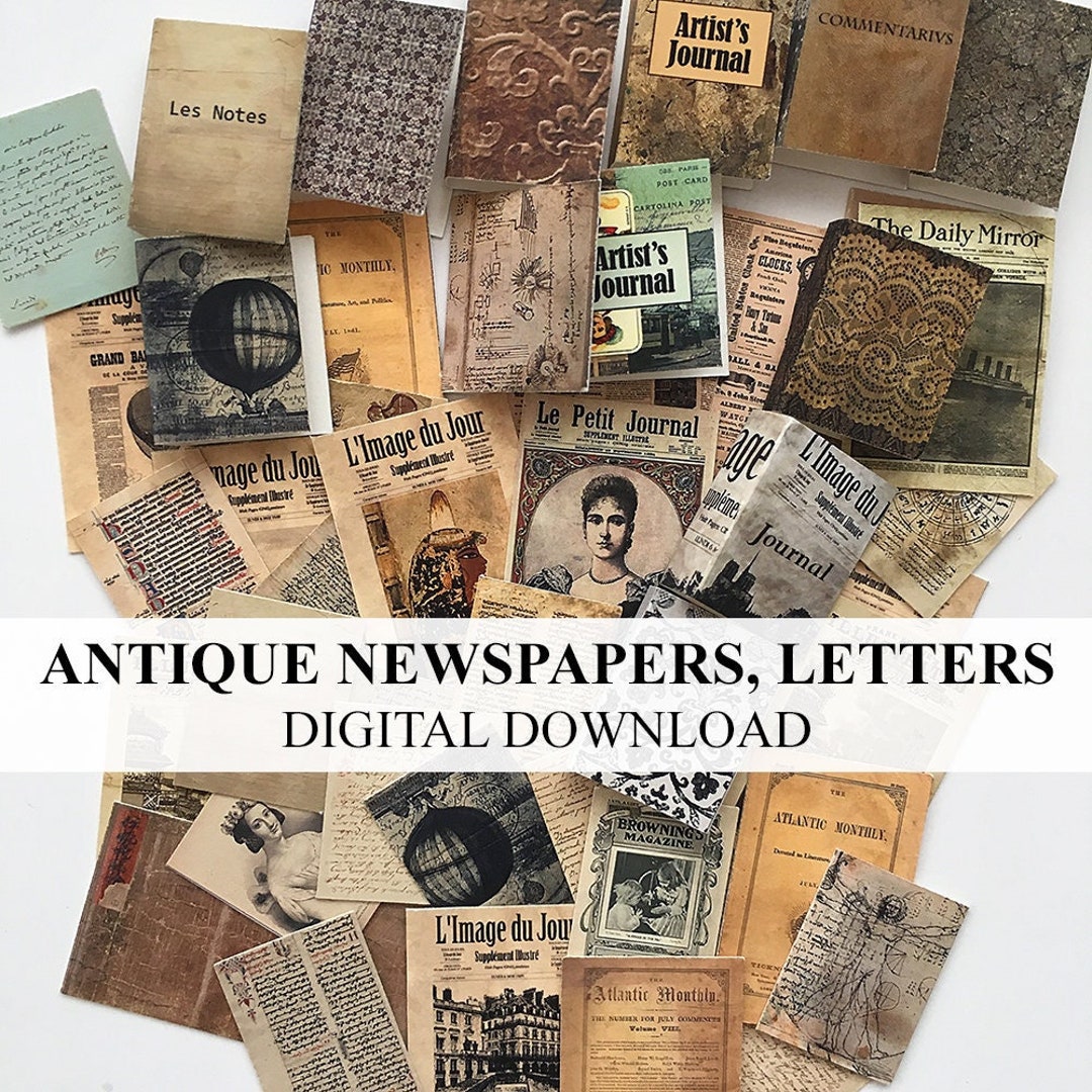 Dollhouse Newspapers Letters Book Covers 45 Images DIGITAL DOWNLOAD ...