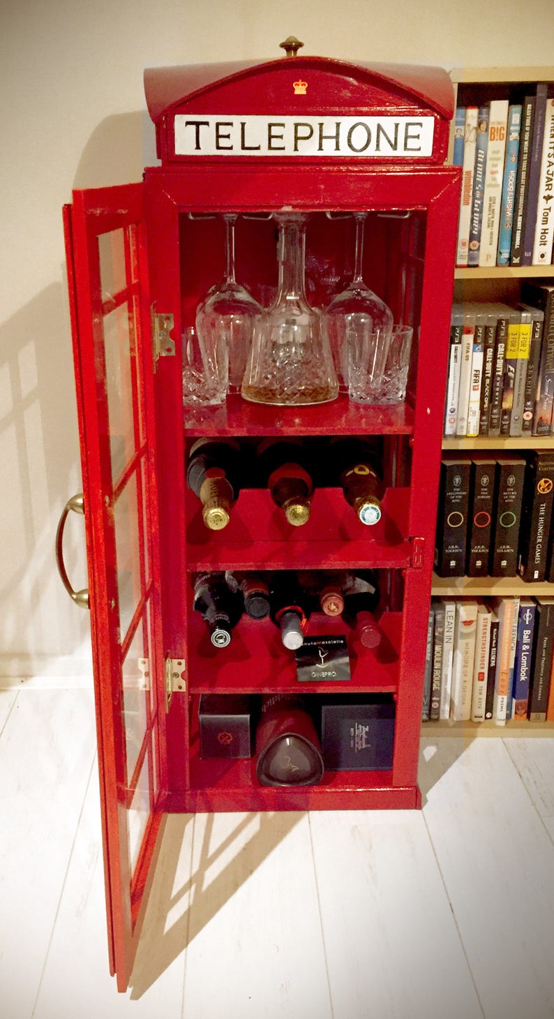 Telephone Box Wine Rack Display Etsy UK