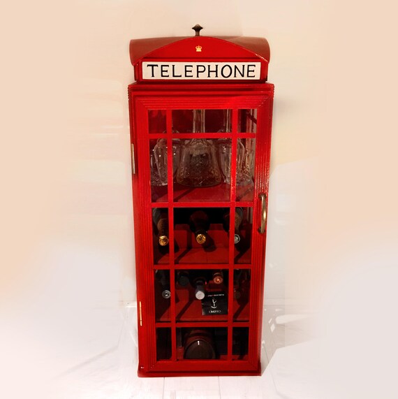 Telephone Box Wine Rack Display Cabinet Etsy