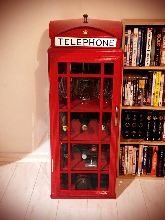 Telephone Box Wine Rack Display Cabinet Etsy