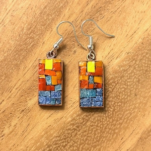 Mosaic Pendant - Palmas del Mar PR Sun Fun Hut Solstice micro-mosaic Earrings