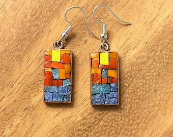 Mosaic Pendant - Palmas del Mar PR Sun Fun Hut Solstice micro-mosaic Earrings