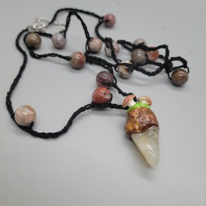 Handmade Necklace w/Crystal - &#39;Mushroom Mound&#39;