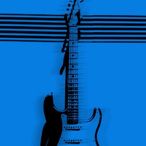 Fender Stratocaster Electric Guitar Art Print Digital Download 8 x 10”