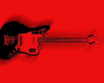 Fender Jaguar E-Gitarre Kunstdruck Digital Download 20 x 20 cm