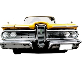 Ford Edsel Pop Art Print Digital Download Classic American Auto Vintage Fifties