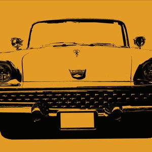 1959 Ford Convertible Art Print Digital Download Classic American Auto Vintage Fifties Ragtop