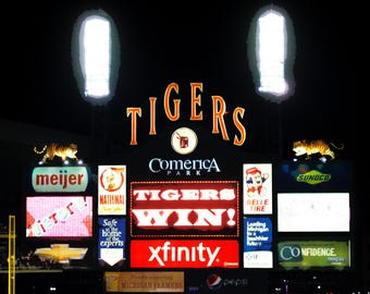 Detroit Tigers Tigers Win Scoreboard Comerica Park Digital Download