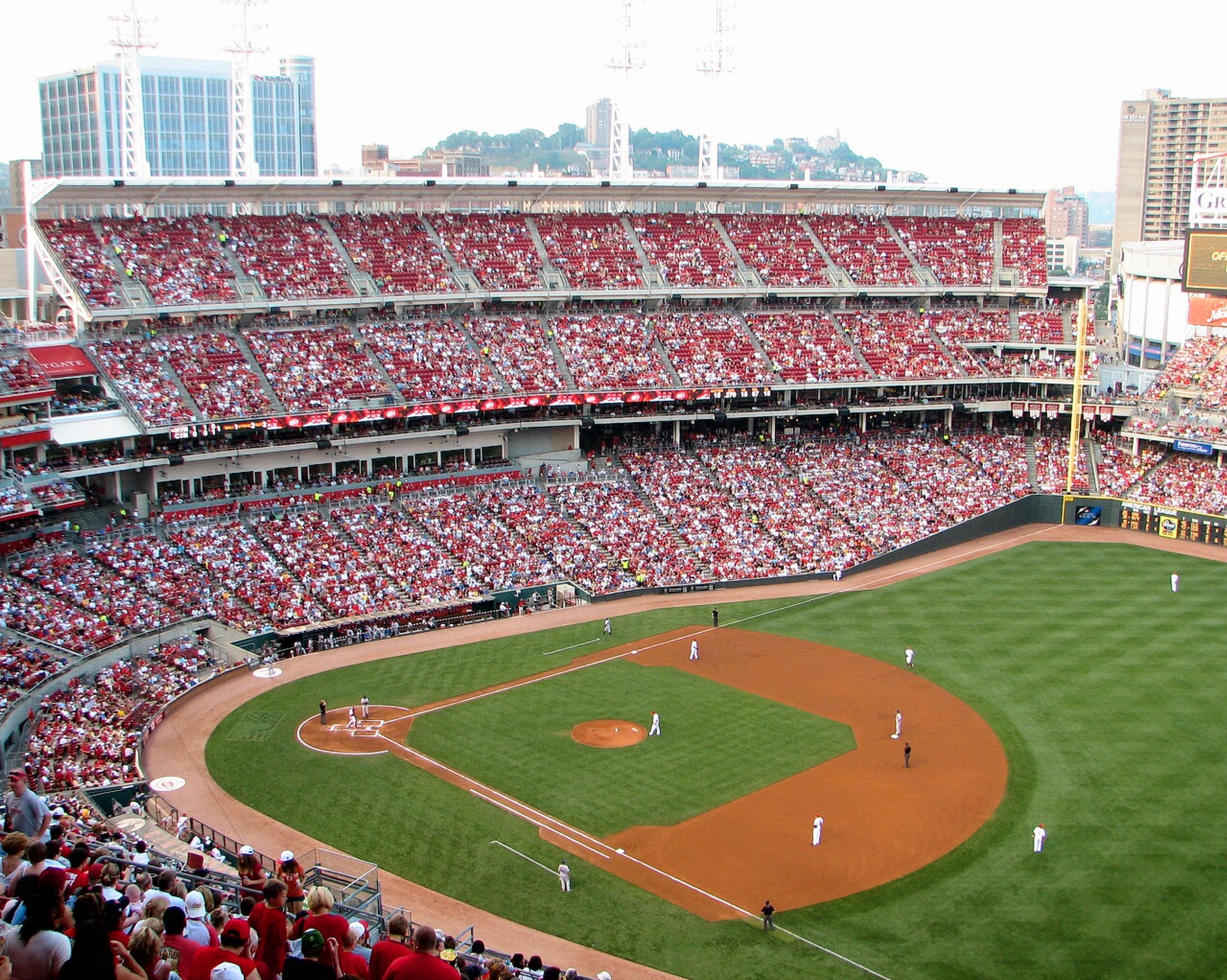 First Reds Ballpark Cincinnati Reds Great American Ballpark Night Photograph Digital ...