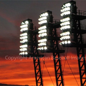 Detroit Tigers Comerica Park Lights At Sunset Photograph