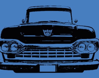 1960 Ford F-100 Pickup Truck Art Print 8 x 10 Digital Download Classic American Auto Vintage Sixties