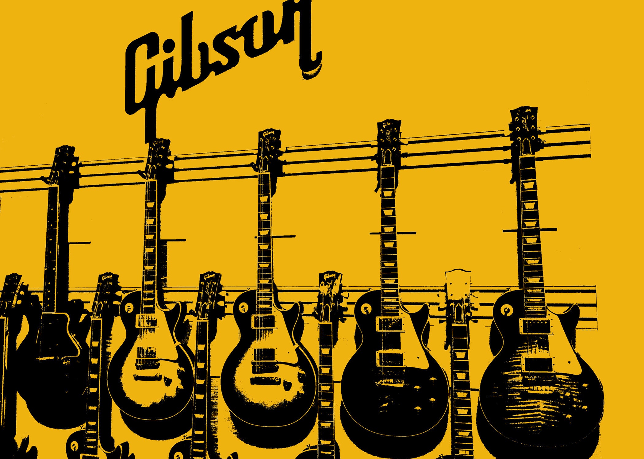 Gibson Les Paul Electric Guitar Art Print or Greeting Card Set 