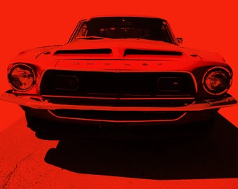 1968 Shelby Cobra GT 350 Fastback Art Print Ford Classic American Auto Vintage Sixties Muscle Car