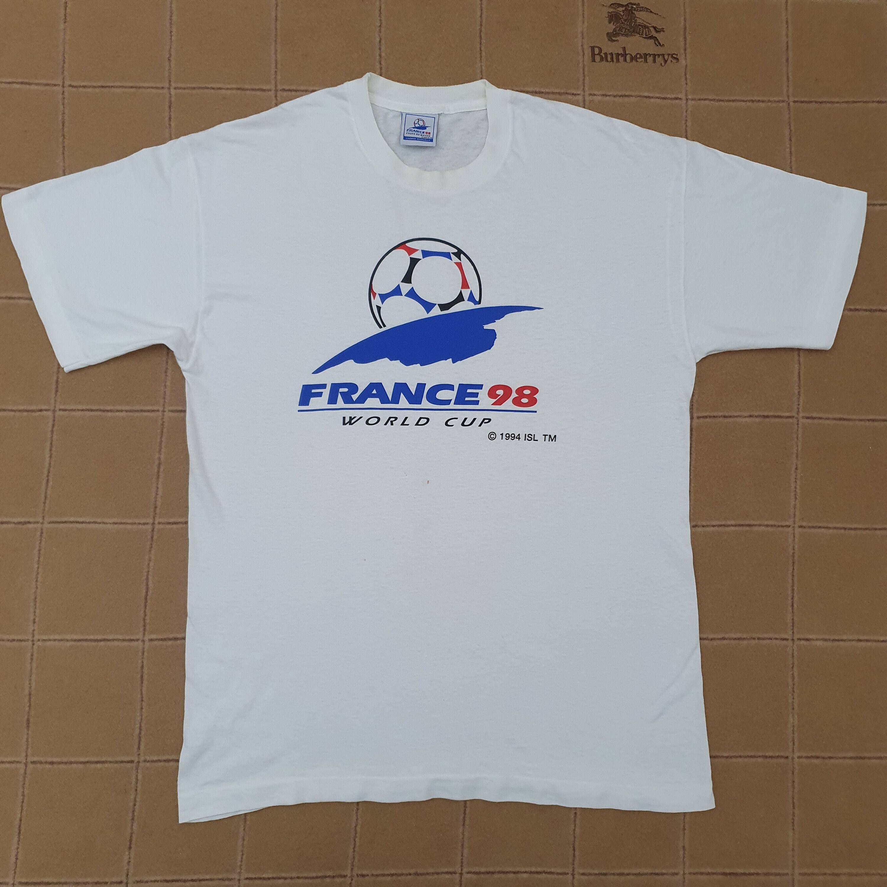 Discover Vintage 1998 France World Cup Logo Big Print T-shirt