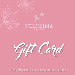 Geschenkkarte Nelissima Jewelry auf Etsy