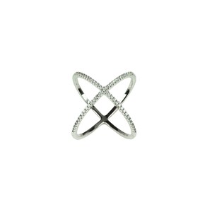 Fantastic Shape Geometric ring filigree in Sterling Silver With Cubic Zircons.