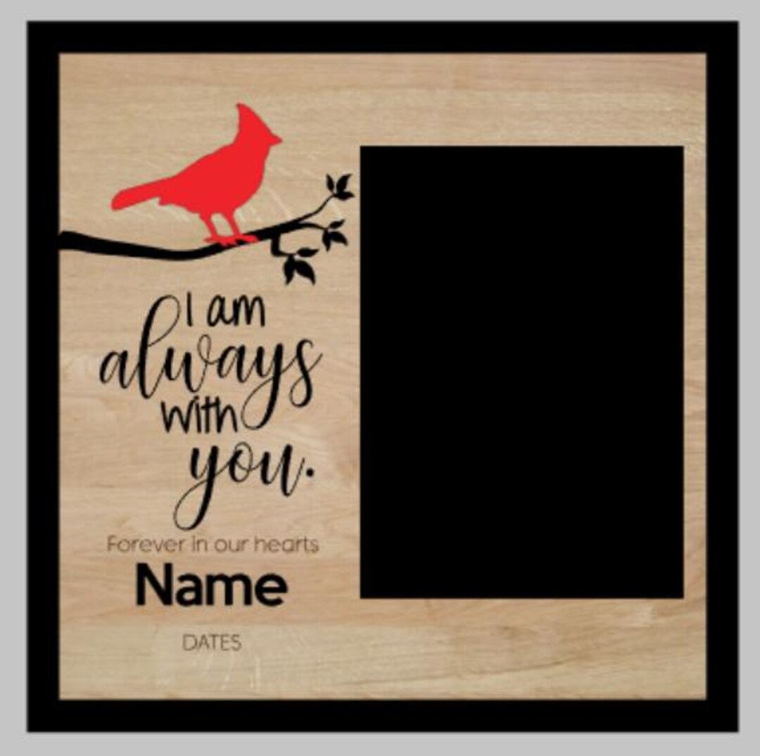 Personalized Wood Cardinal Memorial Framed Sign | Laser Cut Engraved ...