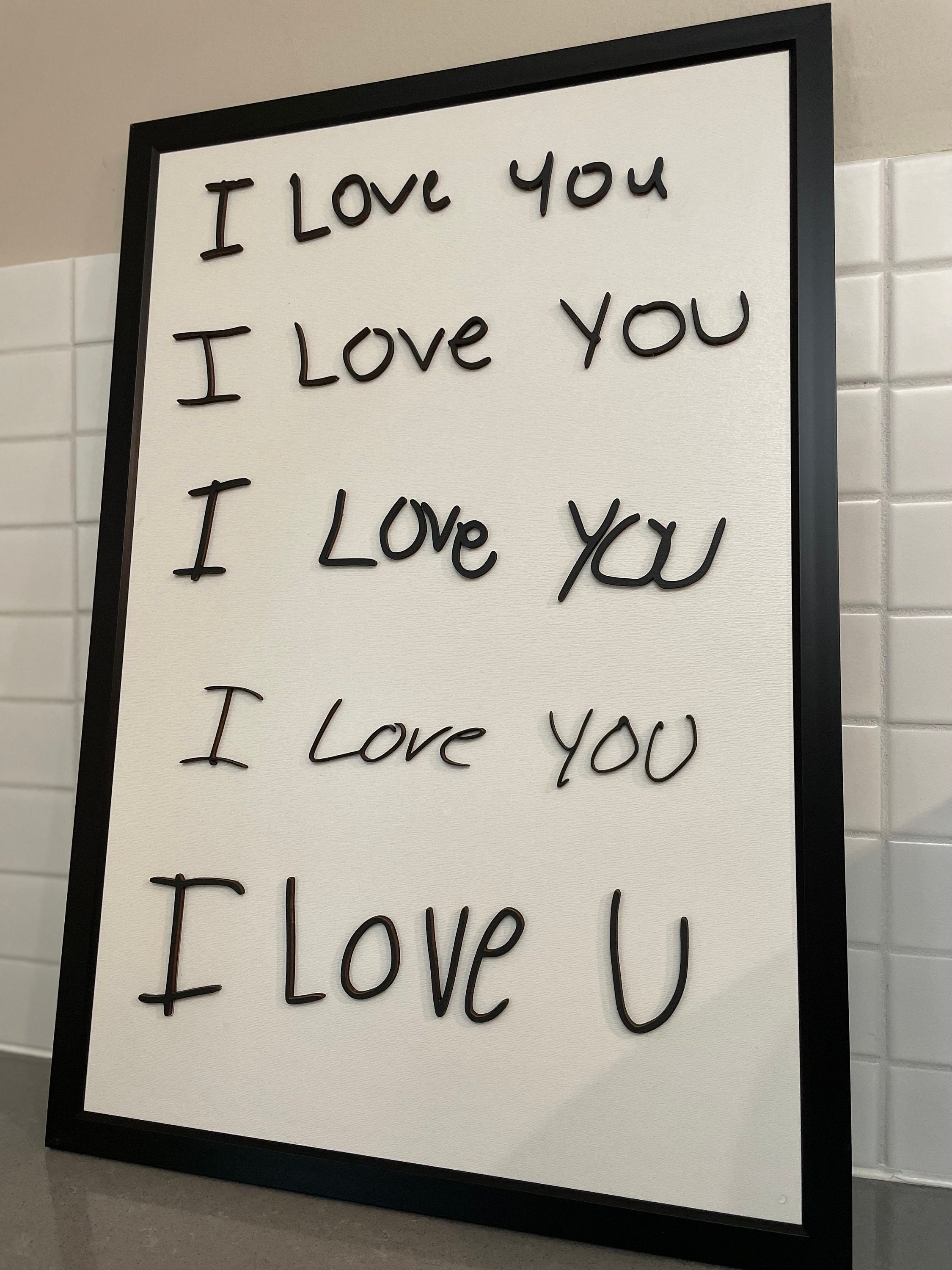 Child's Handwriting Sentimental Gift | Framed Sign | Keepsake ...