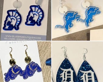 Sports Earrings | Team Spirit | Game Day | Acrylic | Mascot