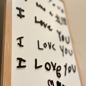 Child's Handwriting Sentimental Gift | Framed Sign | Keepsake | Grandchild Grandparent Unique Gift | I Love You Note Personalized