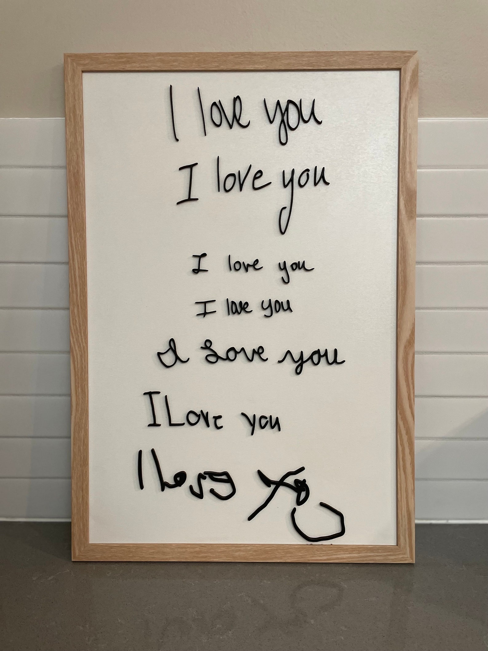Child's Handwriting Sentimental Gift | Framed Sign | Keepsake ...