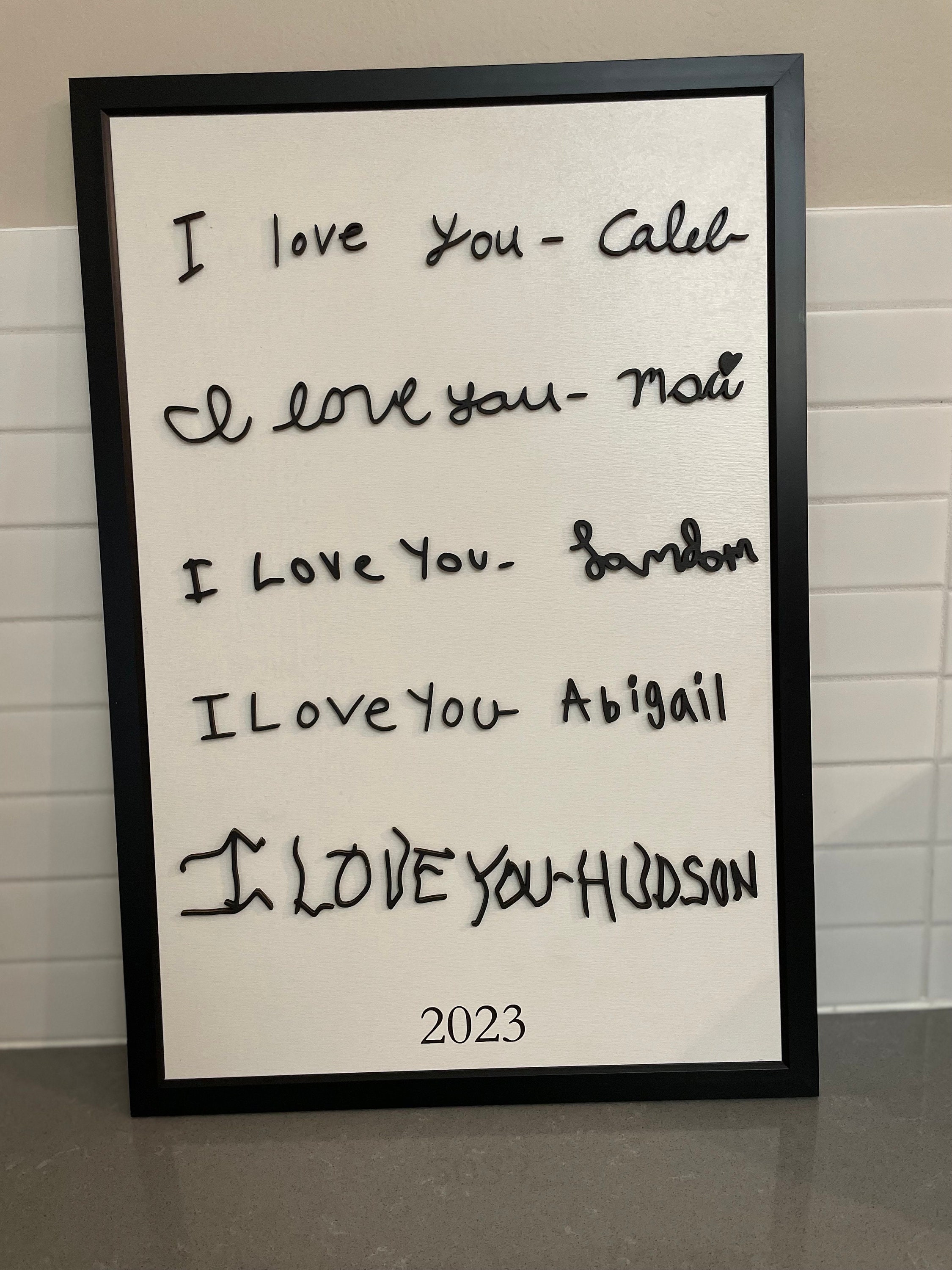Child's Handwriting Sentimental Gift | Framed Sign | Keepsake ...