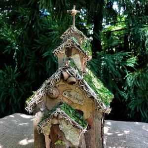 Medium Handmade Fairy Church, handmade fairy house, personalized gifts, custom made, religious gifts, gifts for churchgoers, fairy village