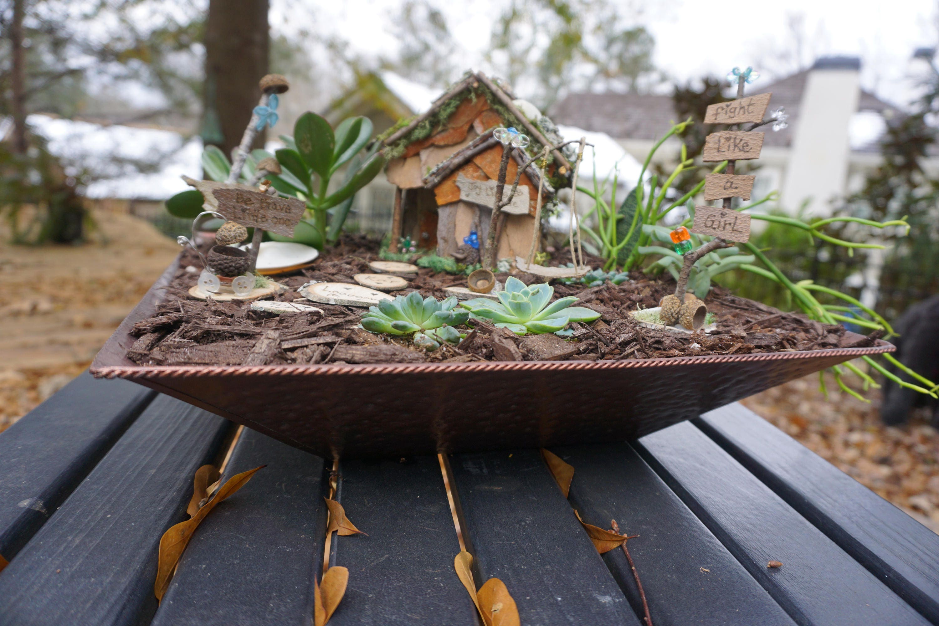 Handmade Personalized Fairy Garden, Custom Succulent Planter
