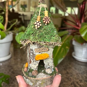 Handcrafted Mini Fairy House, Personalized Gift, Natural Materials, Custom Fairy Garden Accessories, Handmade Pixie House
