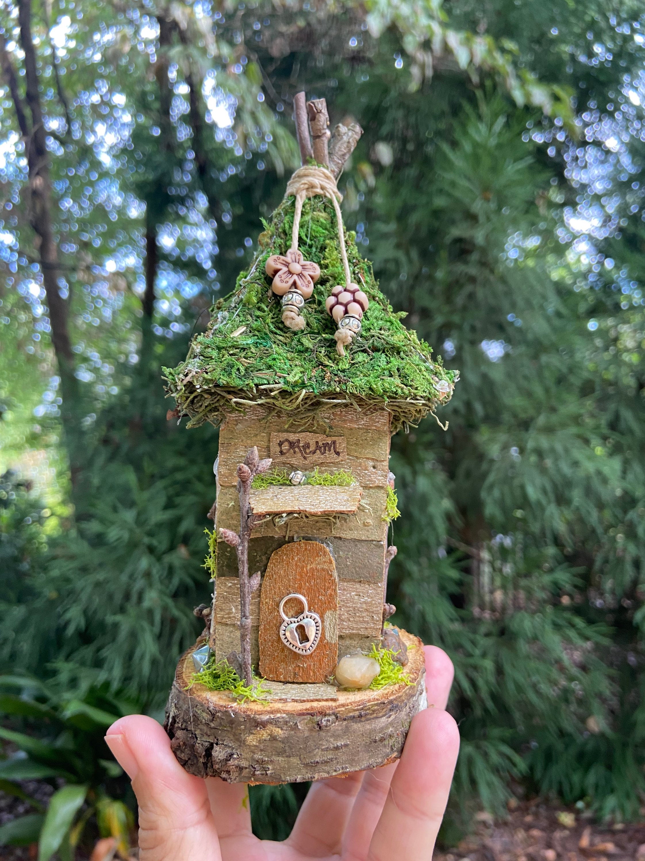 Tiny Fairy House, Handmade Fairy House, Personalized Gift, Garden Accessory, Gifts, Fae Gnome Home, Birthday Gifts For Her