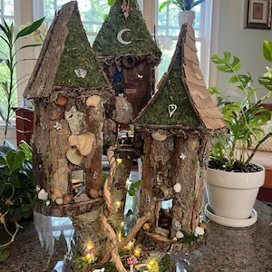 Triple Fairy Doll House, handmade fairy house, personalized gift, custom made, Christmas gifts for girls, birthday gifts, gifts for her b n