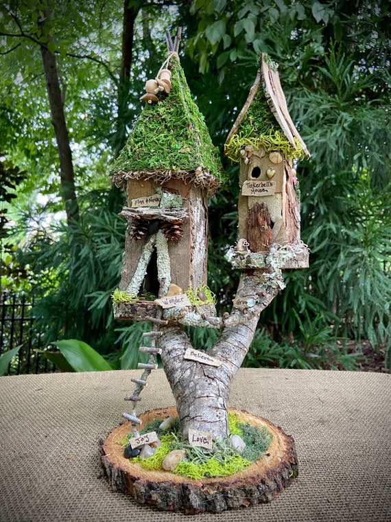 Double Fairy House Handmade Fairy House Personalized Gift Etsy
