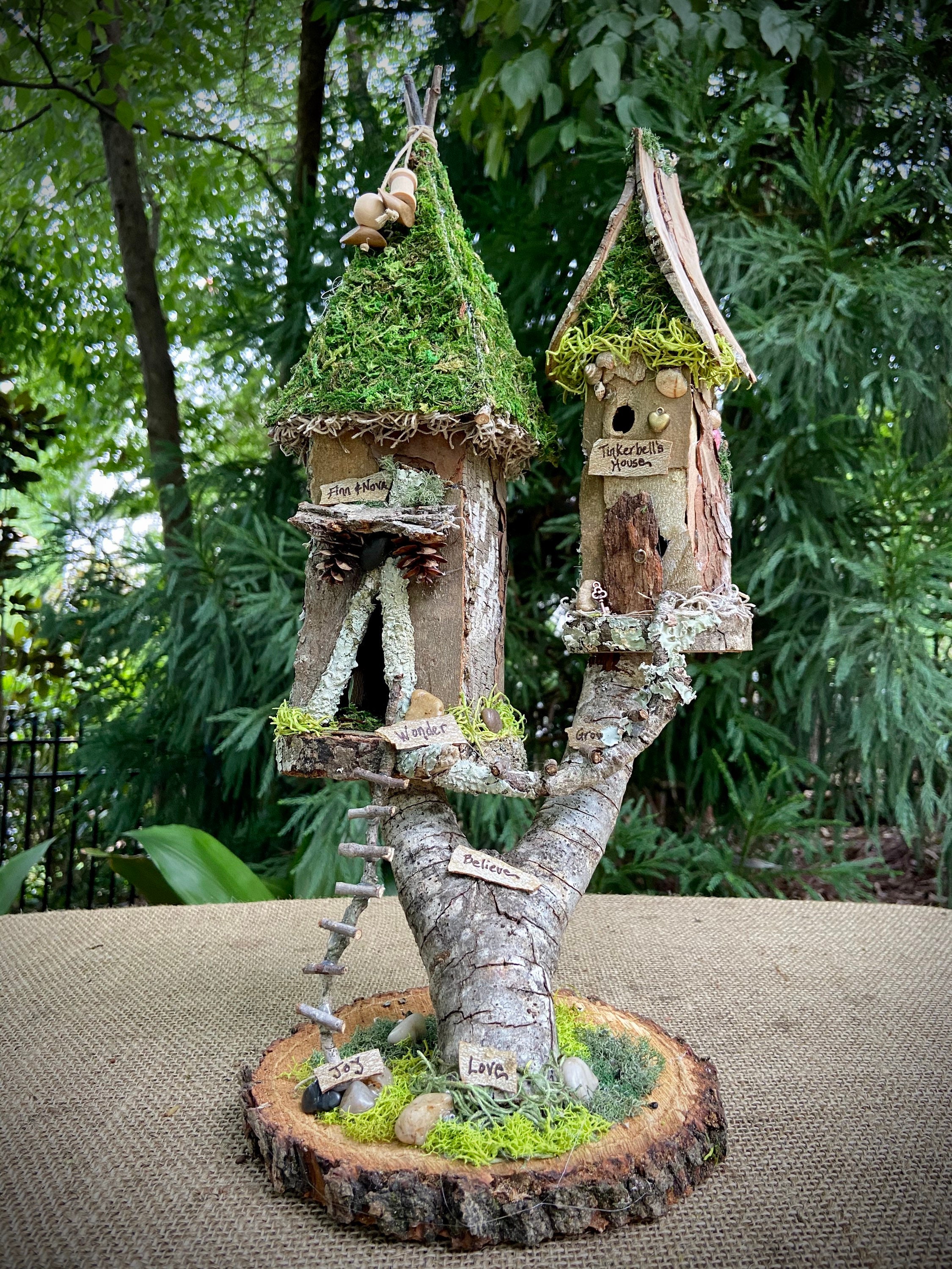 Double Fairy House, Handmade Fairy House, Personalized Gift