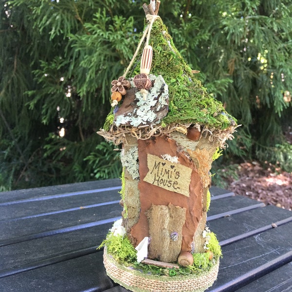 Small Fairy House, handmade fairy house, personalized gift, custom made - Mimi's House