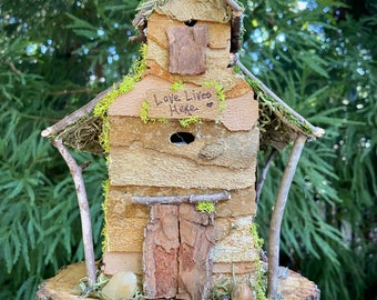Large Handmade Fairy Barn, handmade fairy house, personalized gift, custom made - The Barn • Love Lives Here