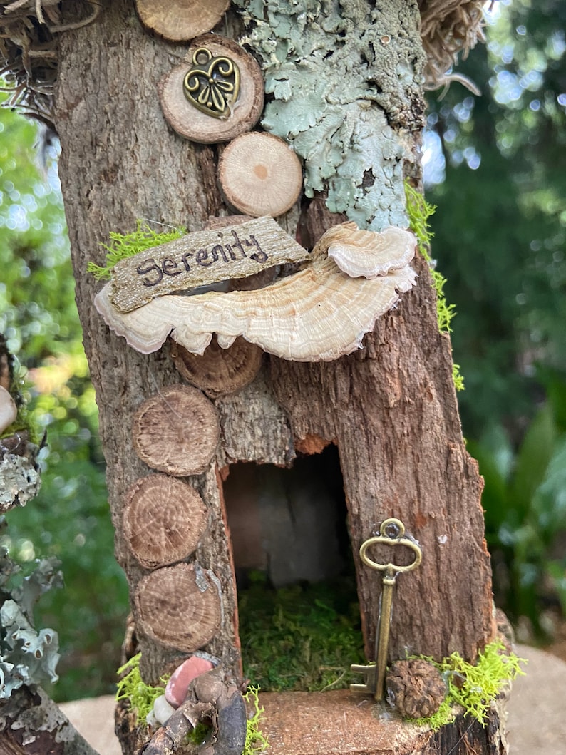 Treehouse Keyhole Double Fairy House, Handmade Fairy House, Personalized Gift, Custom ...