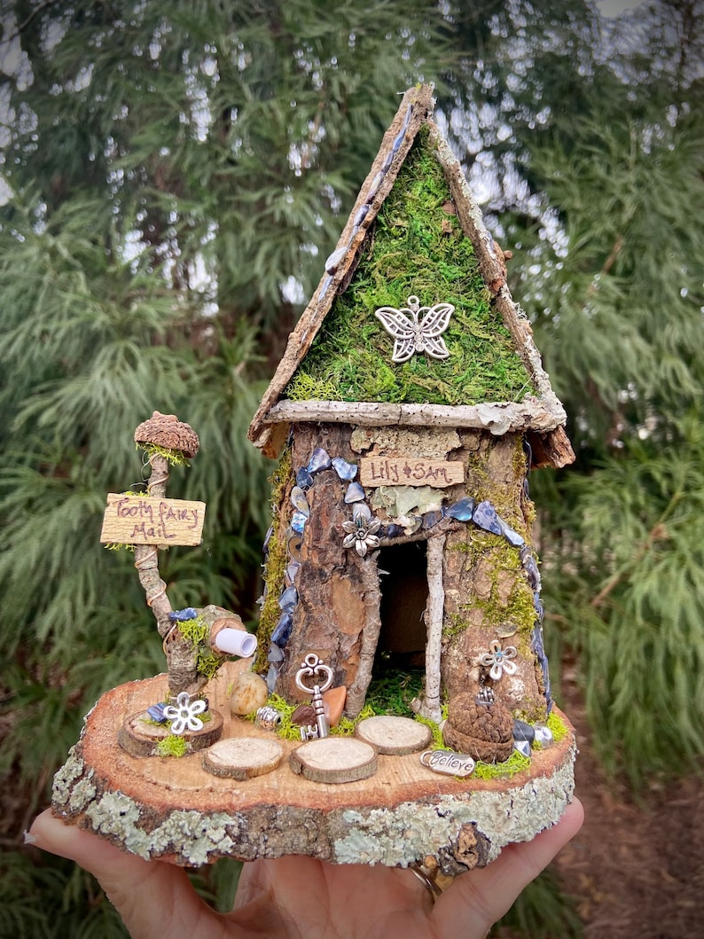 Medium Fairy House Handmade Fairy House Personalized Gift Etsy