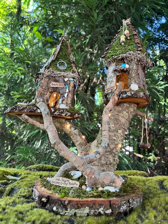 Double Fairy House, Handmade Fairy House, Personalized Gift