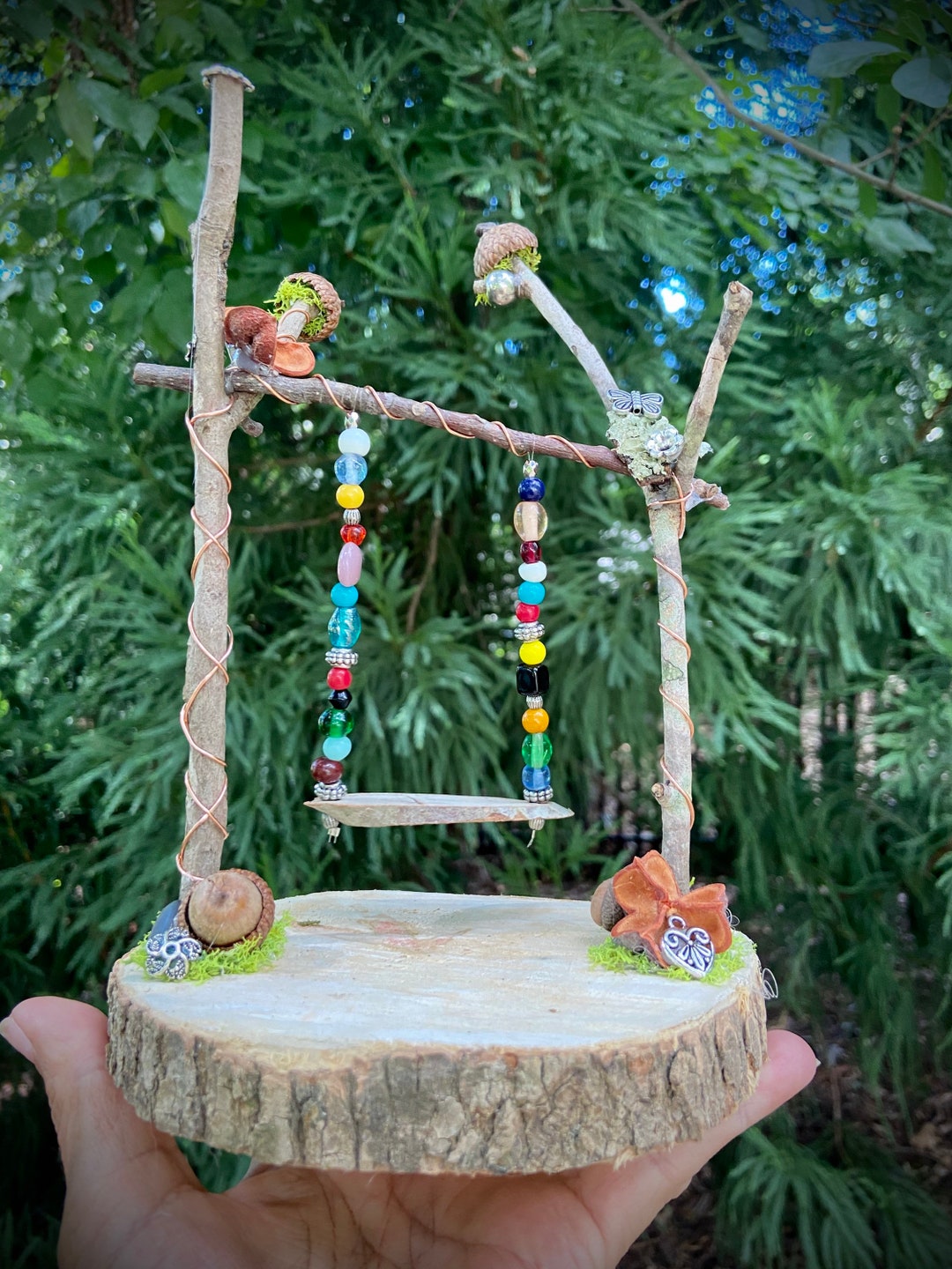 Small Fairy Swing, Fairy Garden Accessory, Fairy Swing, Fairy