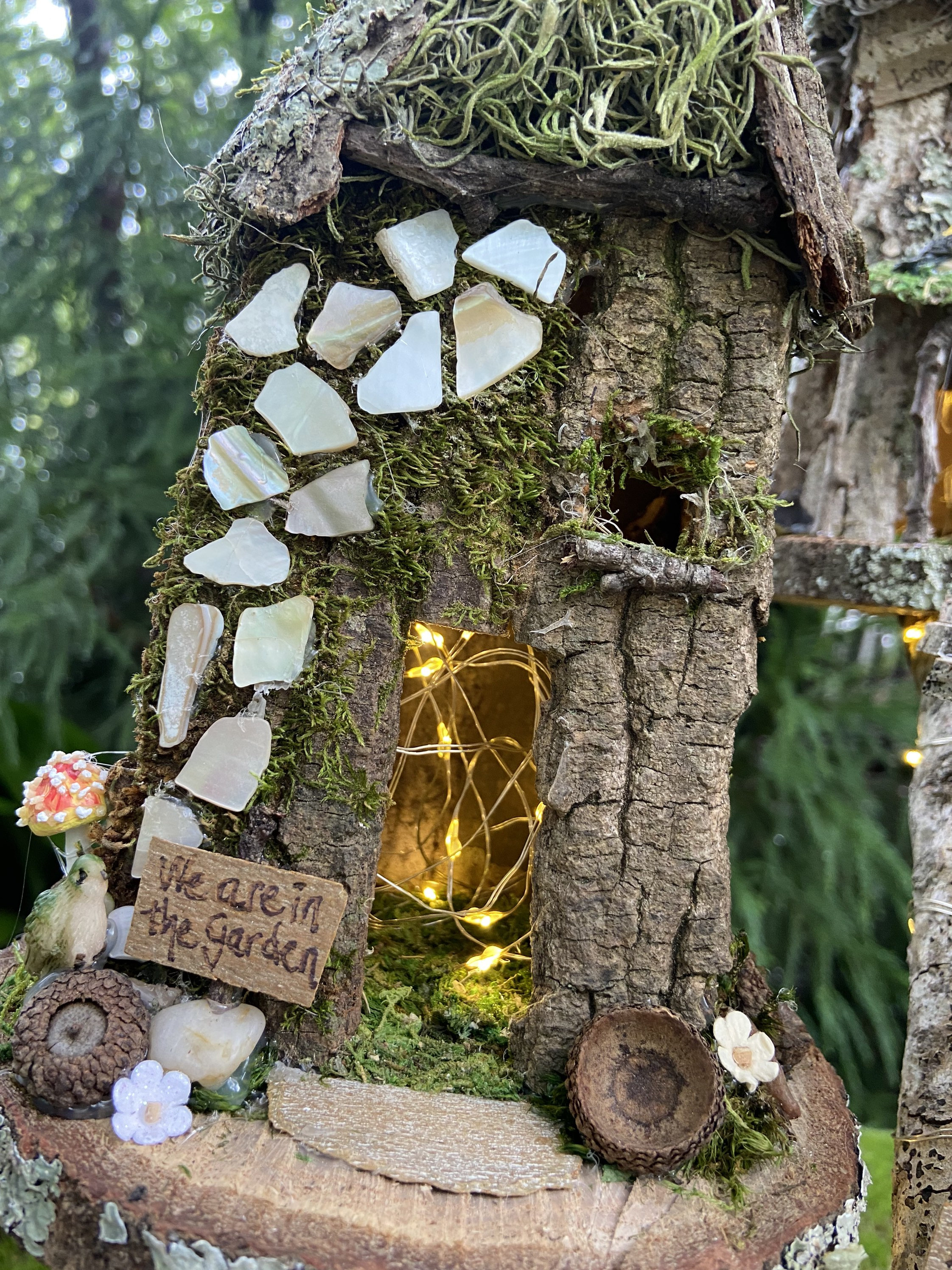 Triple Fairy House, Handmade Fairy House, Personalized Gift