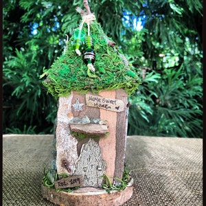 Small Fairy House, handmade fairy house, personalized gift, custom made - Home Sweet Home - Housewarming gift
