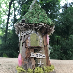 Medium Fairy House, handmade fairy house, personalized gift, custom made - Lindsey&#39;s House