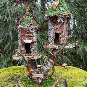 Handmade Fairy House, custom gift, personalized gift - Inspire & Believe - fairy lights optional