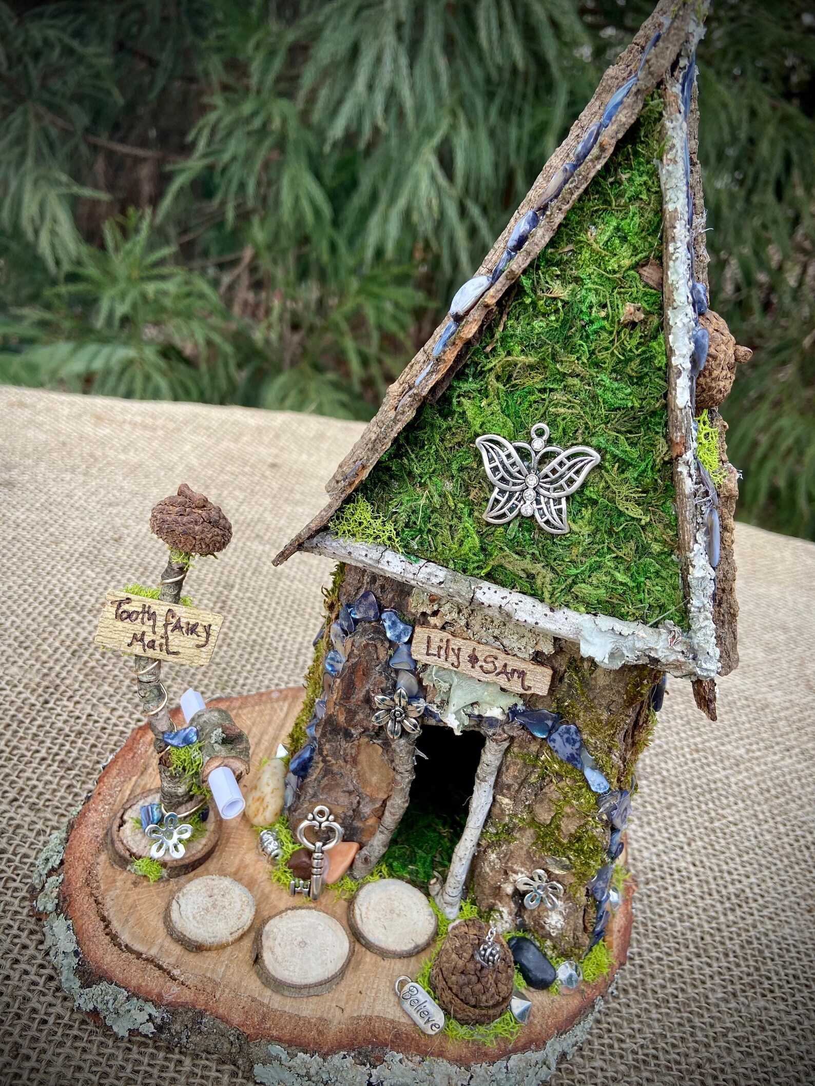 Medium Fairy House Handmade Fairy House Personalized Gift Etsy