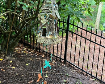 Fairy house wind chime, handmade wind chime, fairy garden accessories, personalized wind chime, customized gifts, birthday gifts for her